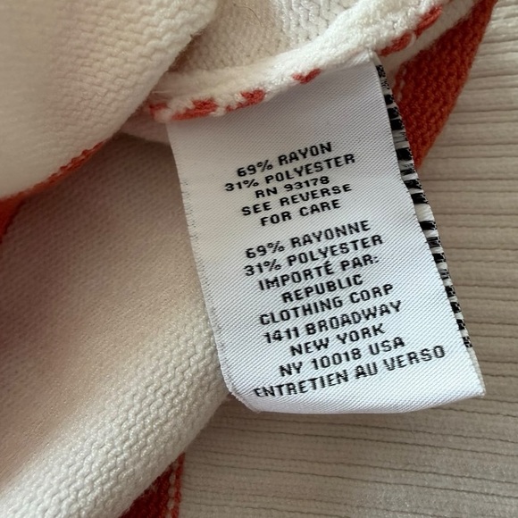Magaschoni Cream and Orange Striped Sweater - Picture 5 of 6